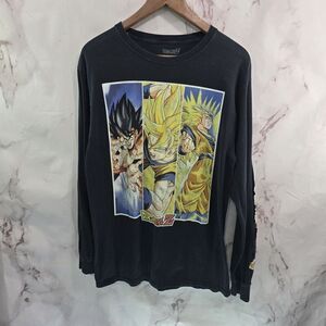 Dragon Ball Z T Shirt Mens Small Black Super Saiyan Goku Long Sleeve Crew DBZ